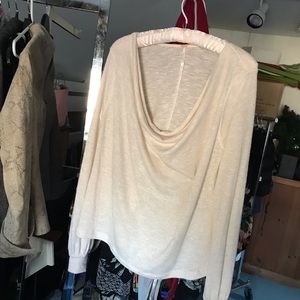 Cool Free People drape neck sweater w lurex thread